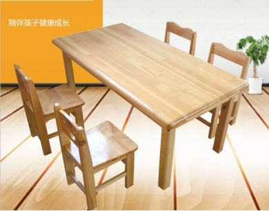 樟子松原木长方桌