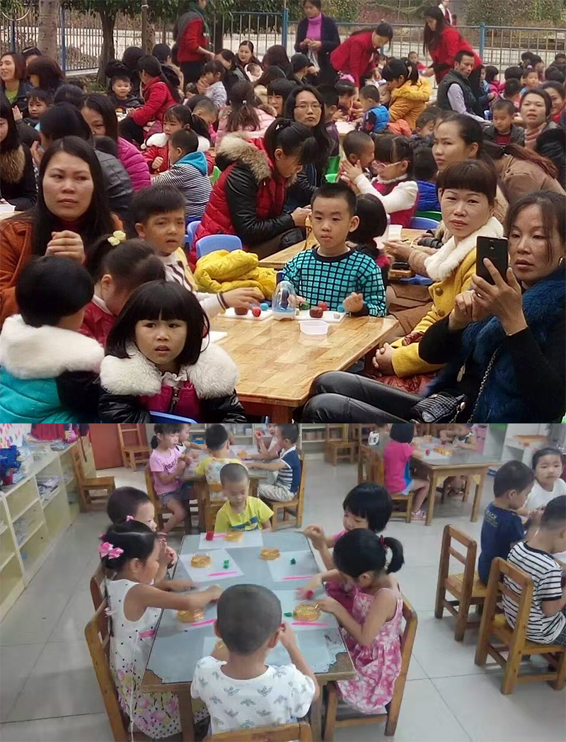 原木双层二人桌现场图