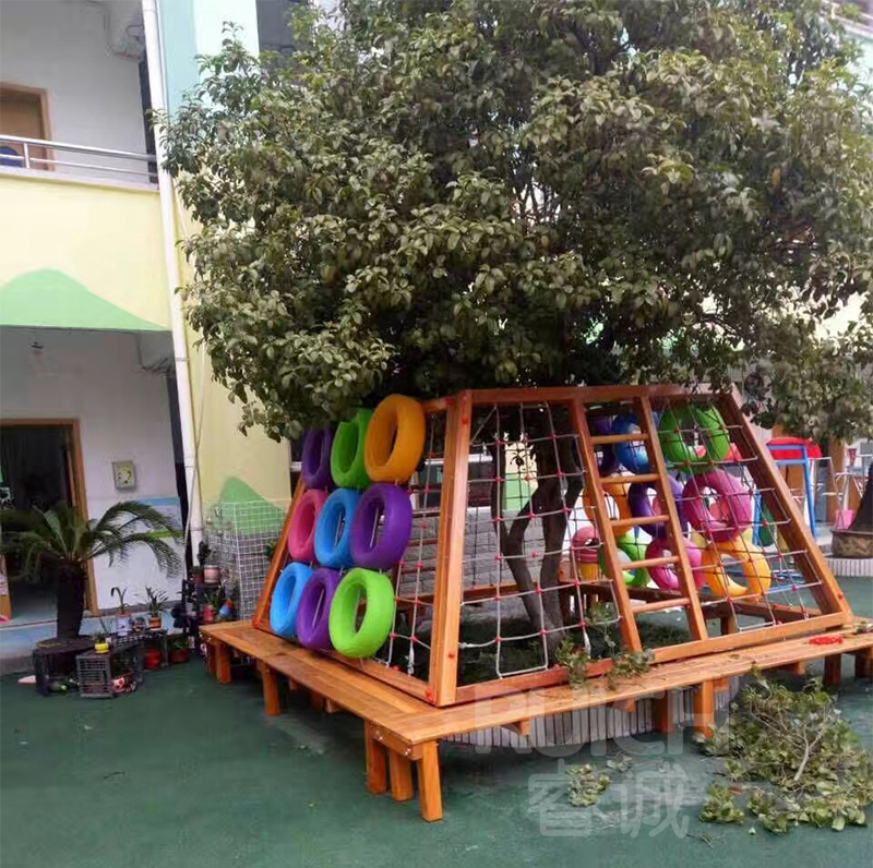 儿童户外木质组合滑梯B