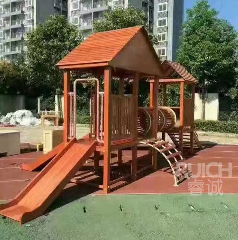 儿童户外木质组合滑梯D