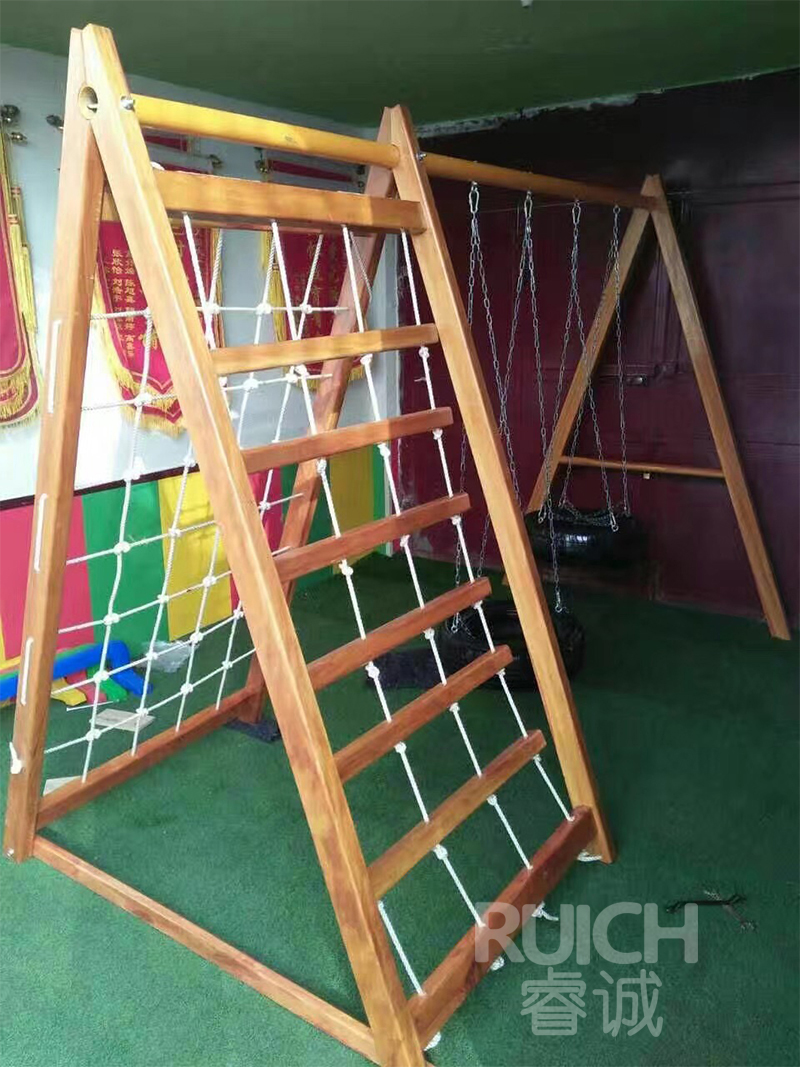 儿童户外木质组合滑梯F