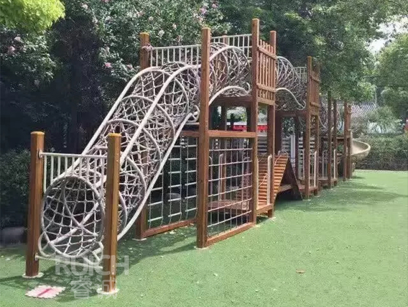儿童户外木质组合滑梯K
